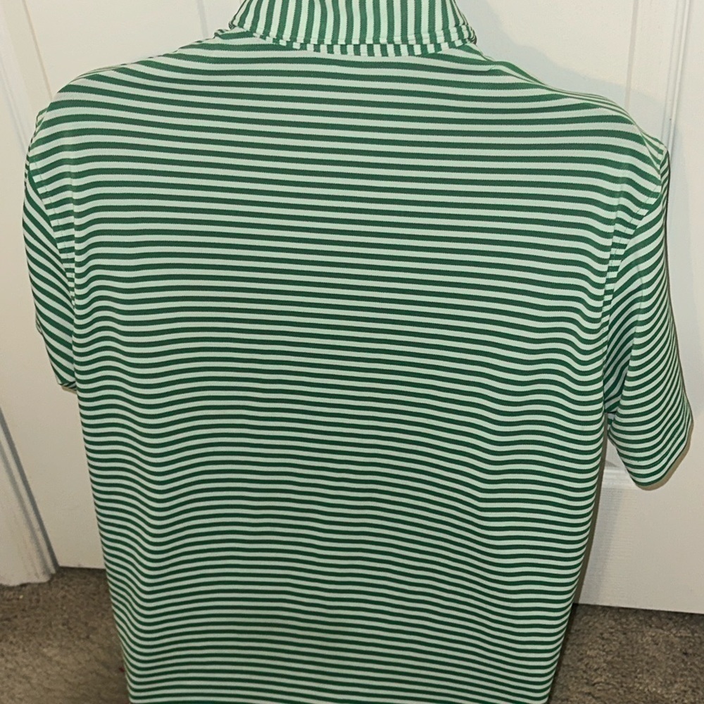 Men’s Pre Own As Is Walter Hagen Green Stripe Size M Polo Shirt Golf - Picture 3 of 4